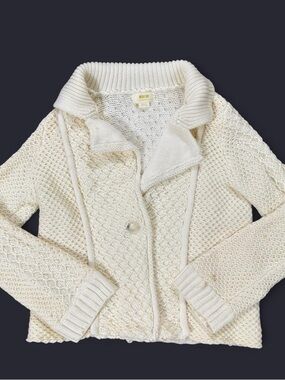 Maeve Anthropologie Cream Button Detail Cardigan Sweater Size S